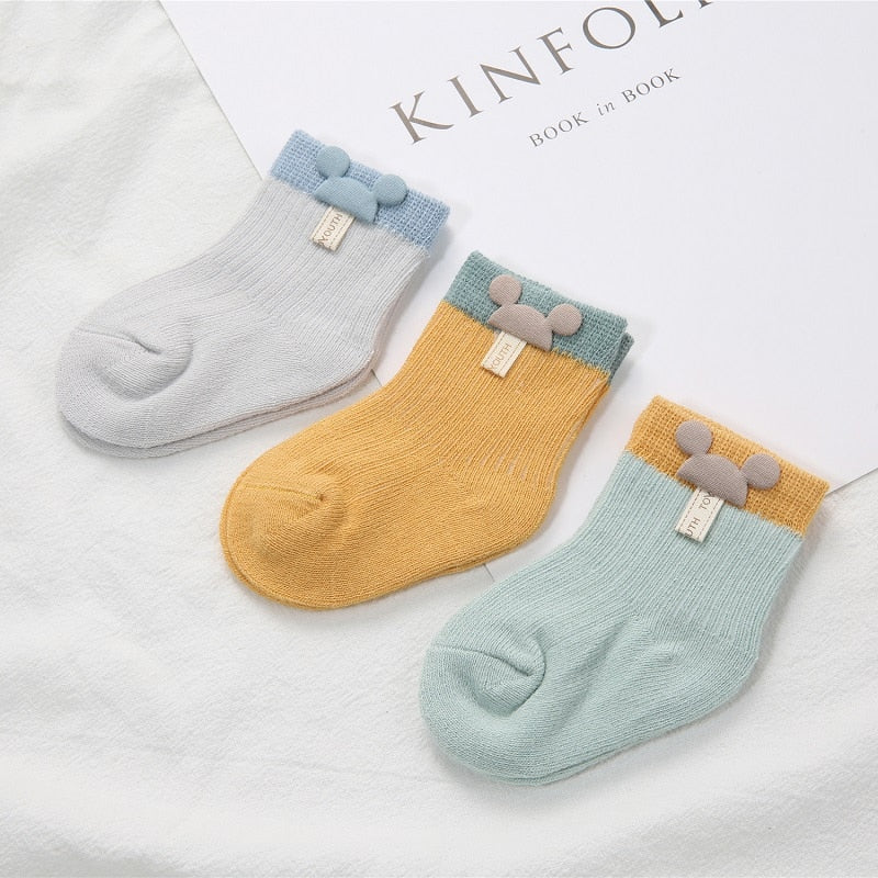 3 Pairs/Lot Cartoon Patch Socks