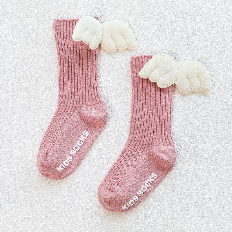 Solid Color Cute Wings Non-Slip Socks