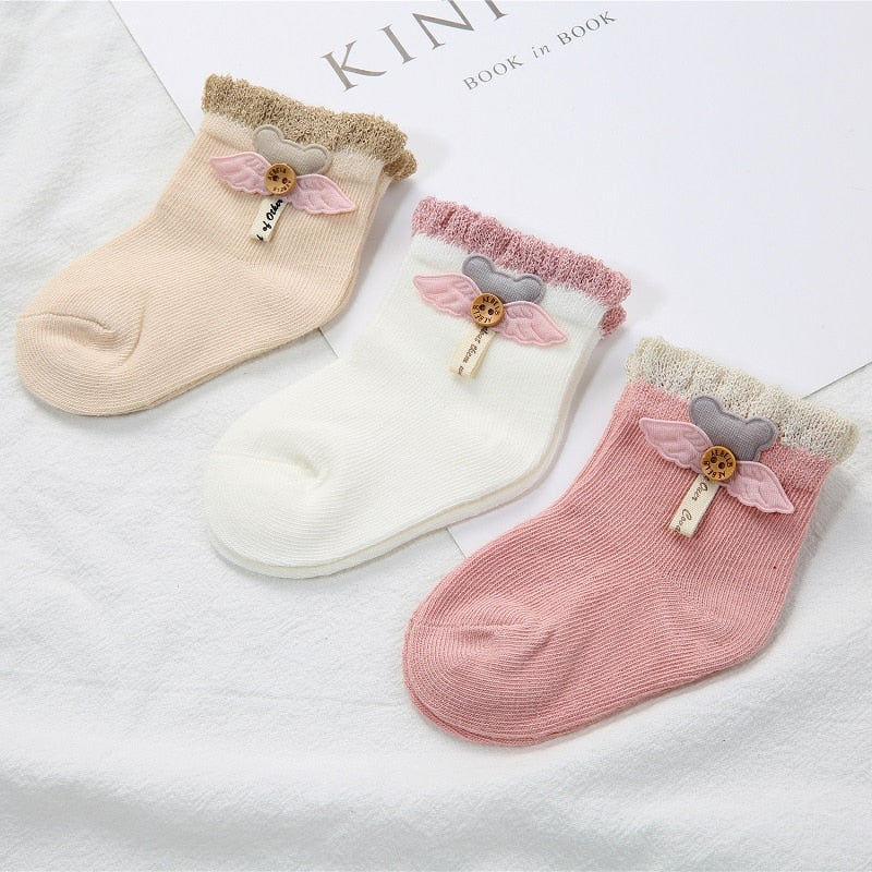 3 Pairs/Lot Cartoon Patch Socks