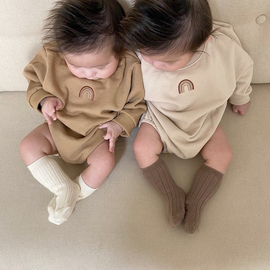 Neutral Rainbow Romper