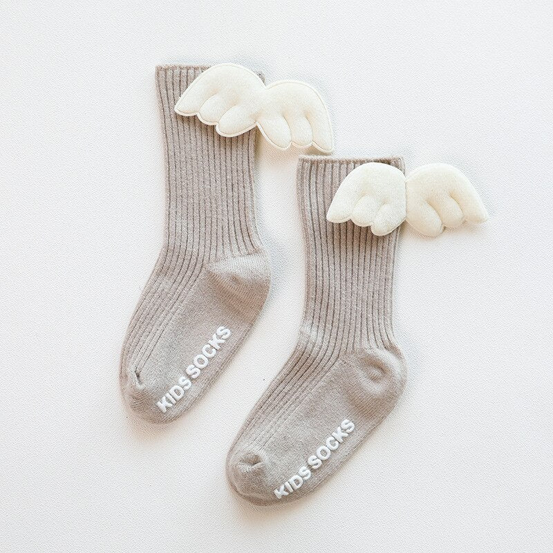 Solid Color Cute Wings Non-Slip Socks