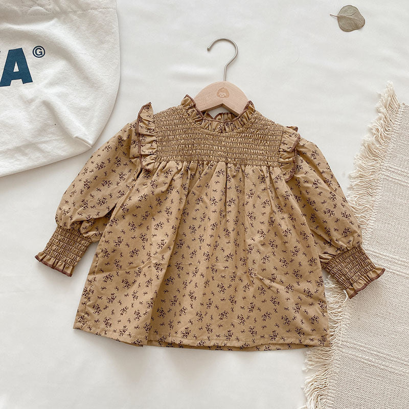 Floral Ruffled Collar Blouse