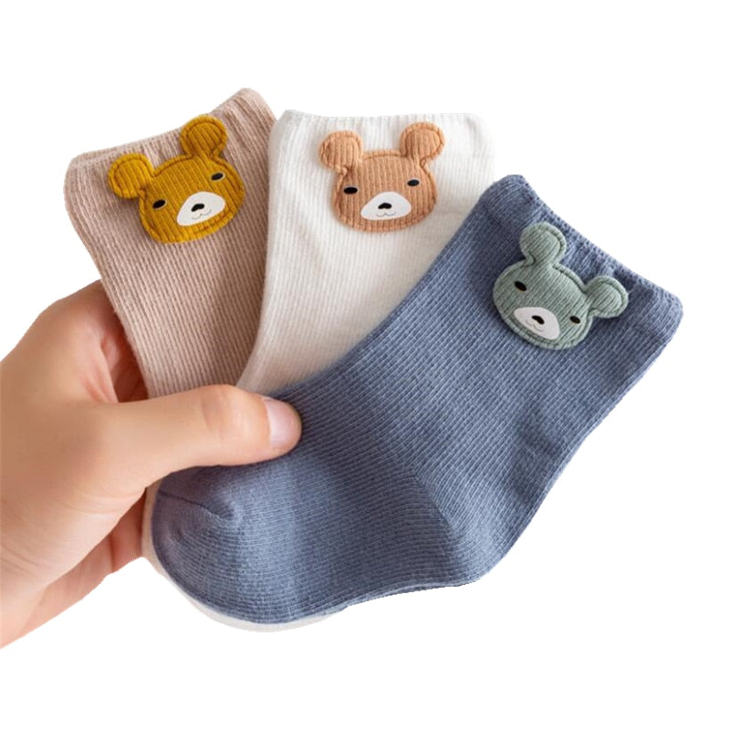 3 Pairs/Lot Cartoon Patch Socks