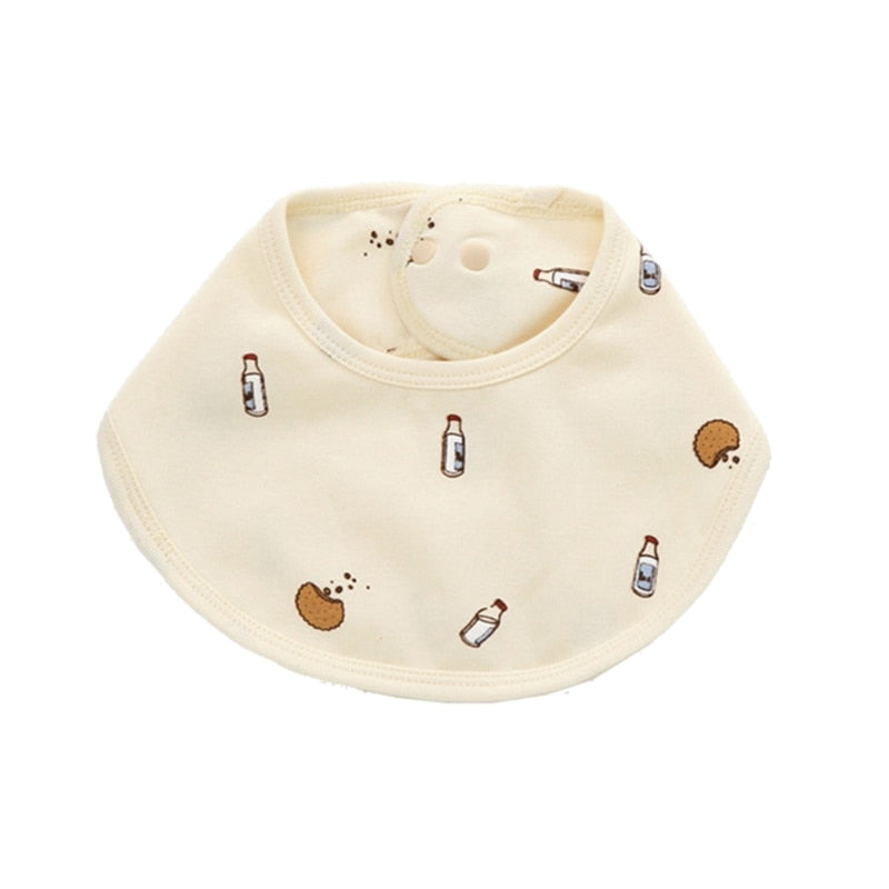 Double Layers Cotton Cartoon Printed Bibs