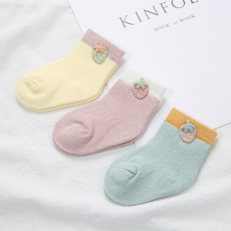 3 Pairs/Lot Cartoon Patch Socks