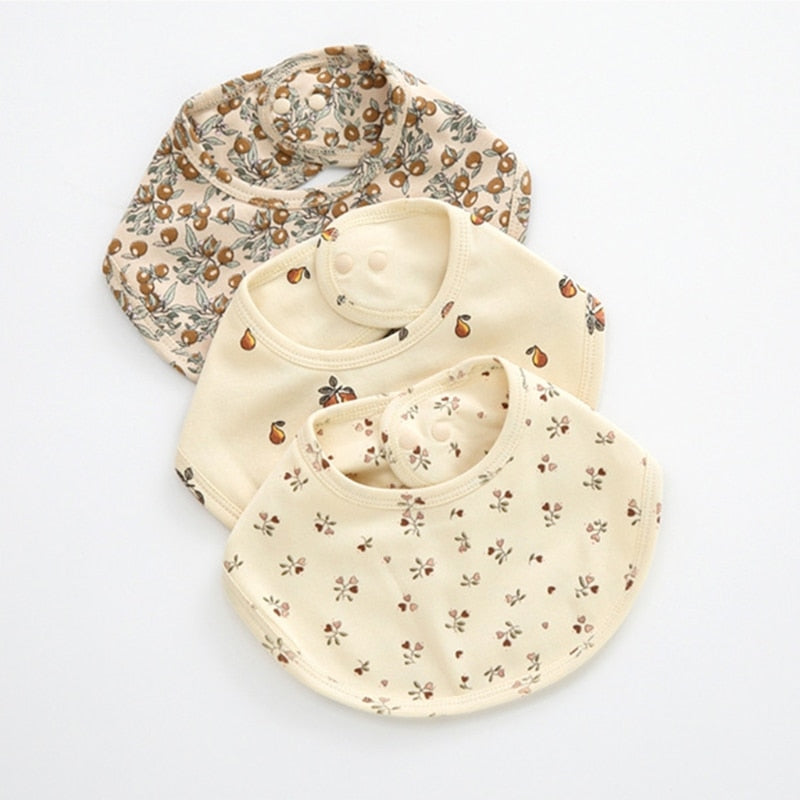 Double Layers Cotton Cartoon Printed Bibs