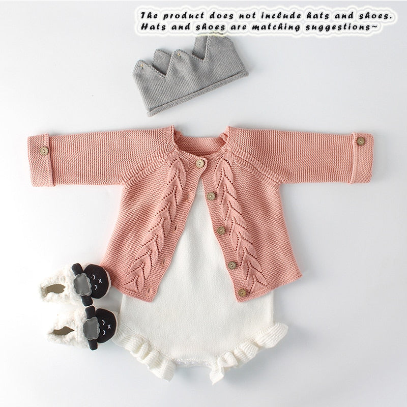 Leaf Shape Knitted Cardigan