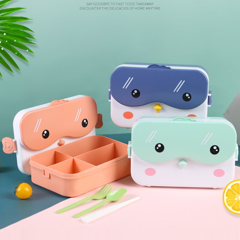 Anime Stainless Steel Grid Lunch Box