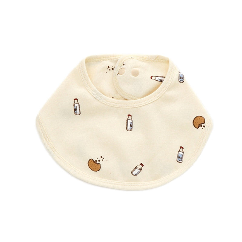 Double Layers Cotton Cute Printed Bibs