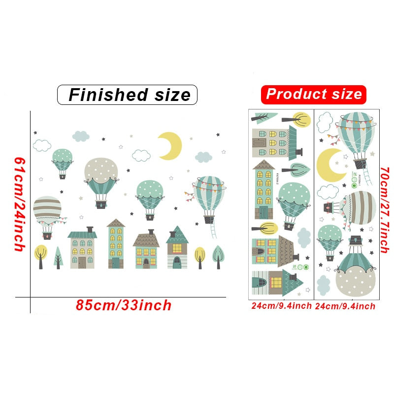House And Balloons Self-adhesive Wall Stickers