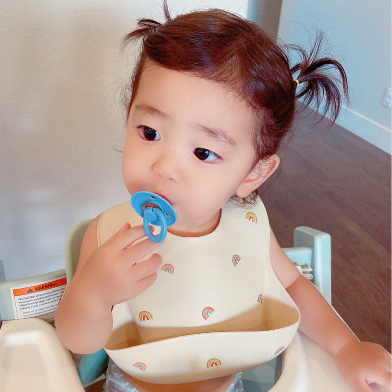 Stylish Cartoon Print Silicone Bib