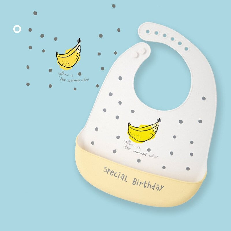 Silicone Adjustable Cute Print Bib