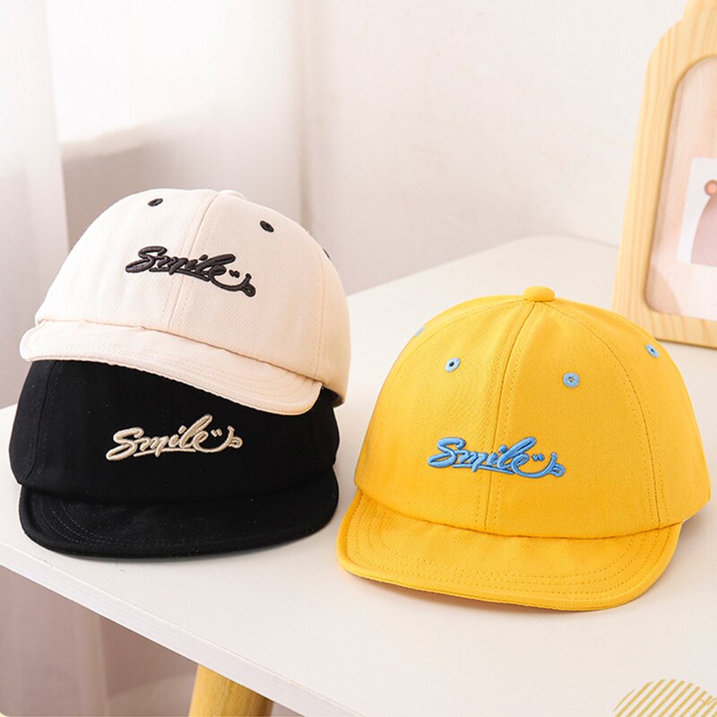 Smile Embroidered Letter Baseball Cap