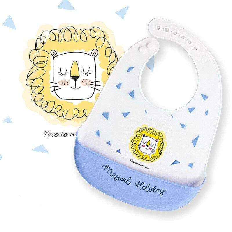 Silicone Adjustable Cute Print Bib