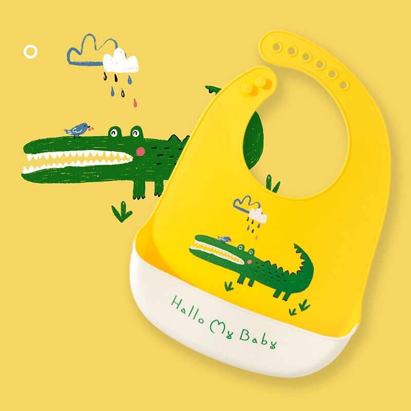 Silicone Adjustable Cute Print Bib