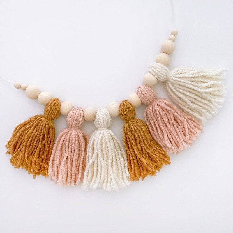 Boho Tassel Wooden Beads Hanging Pendant