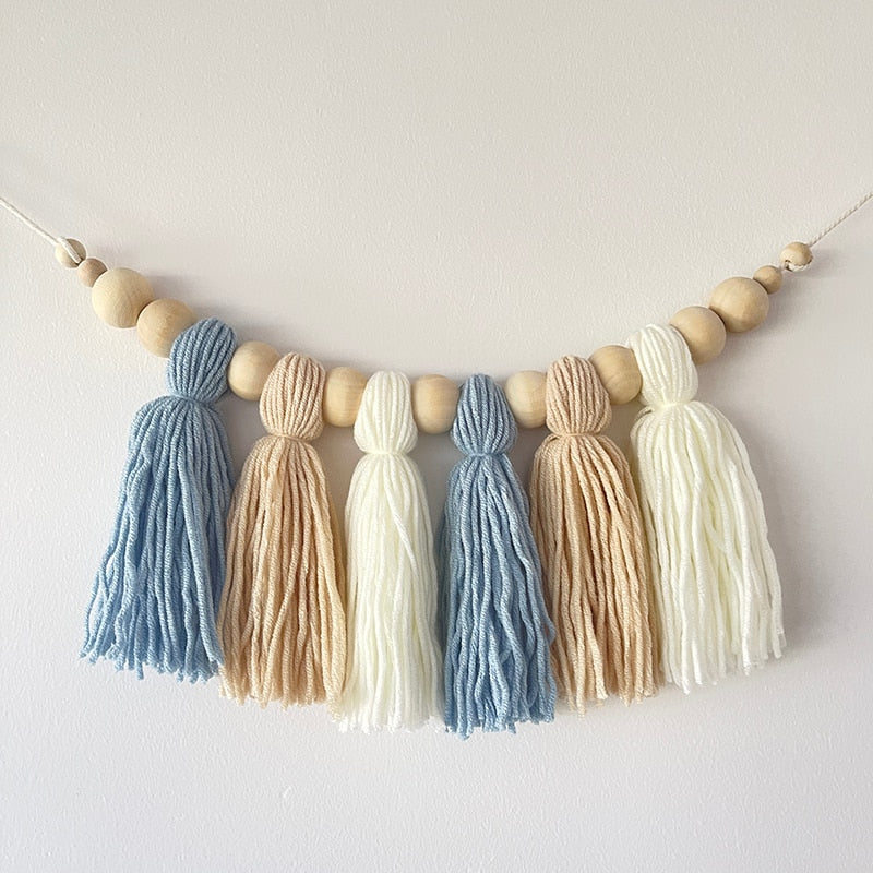 Boho Tassel Wooden Beads Hanging Pendant