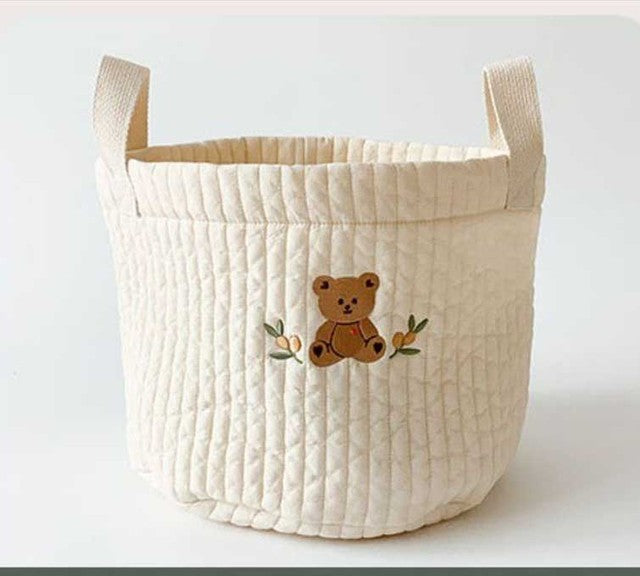 Cute Bear Embroidery Basket