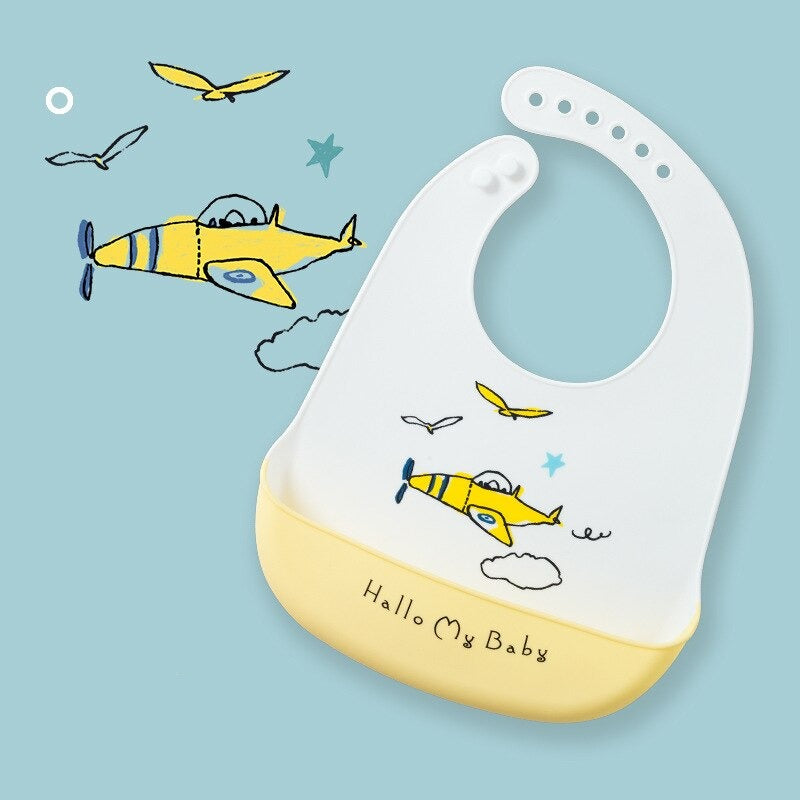 Silicone Adjustable Cute Print Bib