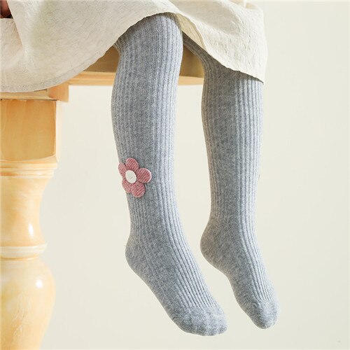 Striped Solid Knitted Floral Pantyhose