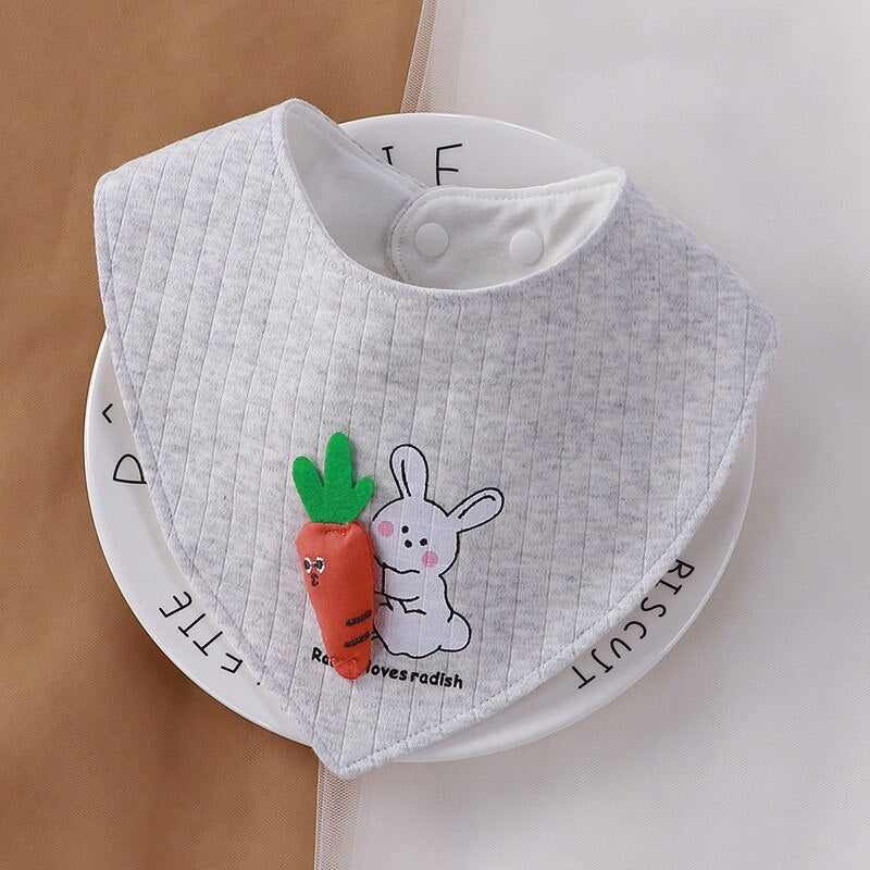 Animal Print Soft Cotton Triangle Bibs