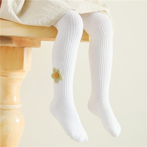 Striped Solid Knitted Floral Pantyhose