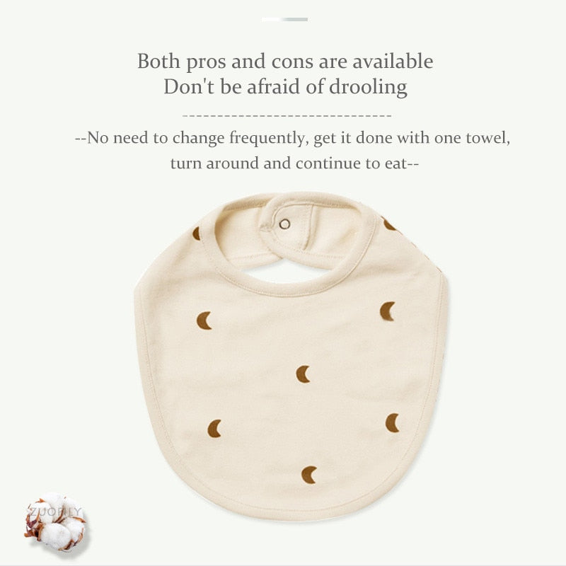 Double Layers Cotton Cute Printed Bibs