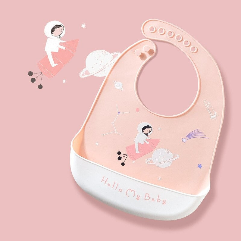 Silicone Adjustable Cute Print Bib