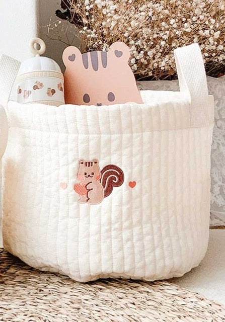 Cute Bear Embroidery Basket