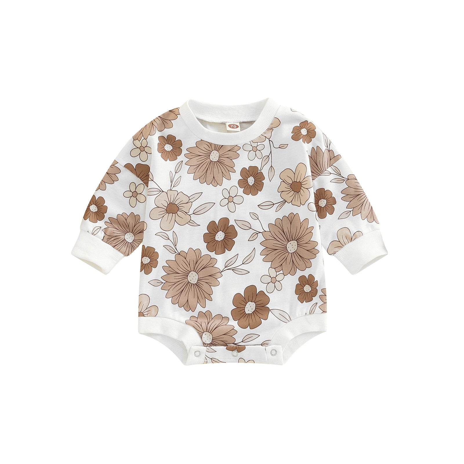 Flowers Print Long Sleeve Jumpsuit