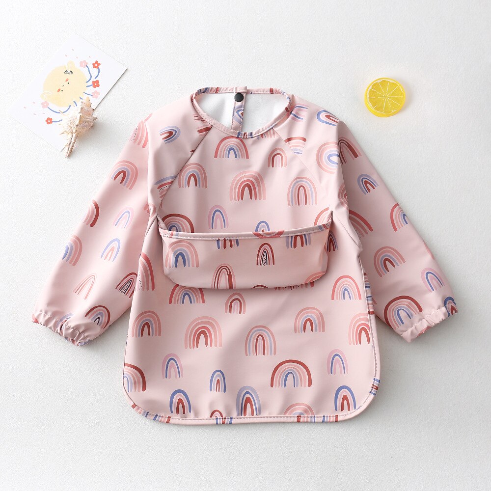 Colorful Print Bibs With Pocket