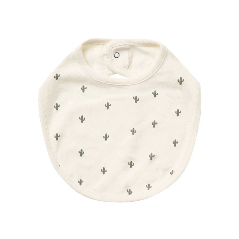 Double Layers Cotton Cute Printed Bibs