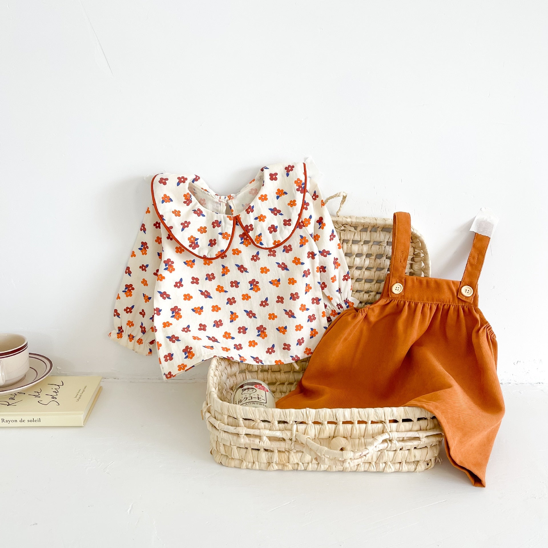 Flower Pattern Top & Jumpsuit Set