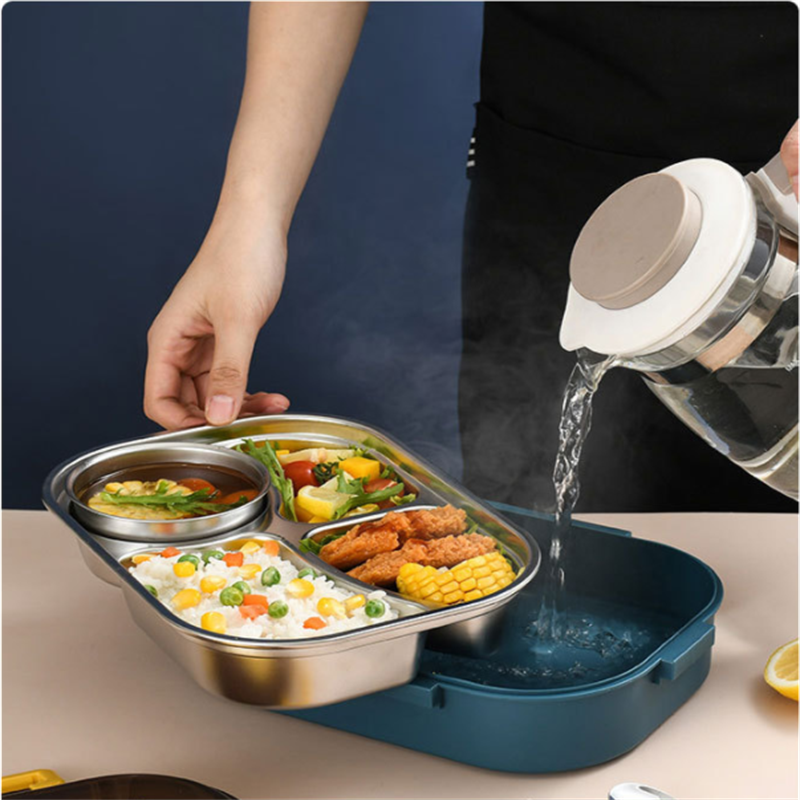 Stainless Steel Lunch Box with Compartments Storage Container