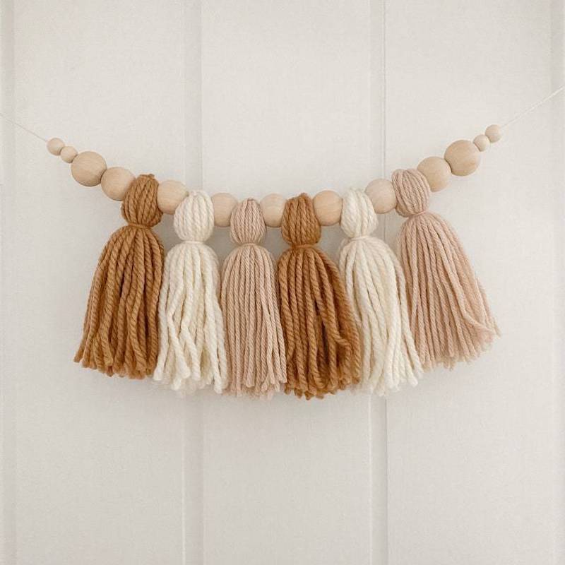 Boho Tassel Wooden Beads Hanging Pendant