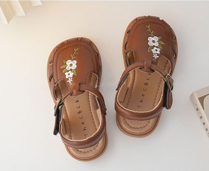 Flowers Embroidered Sandals
