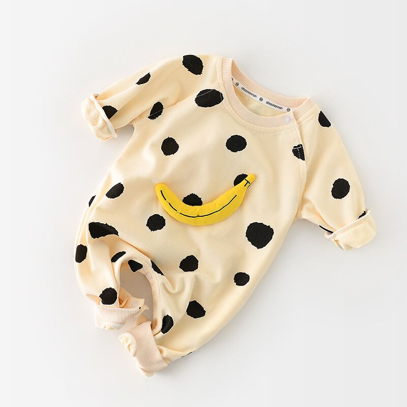 HAPPY SMILE Banana Dot/Striped Romper