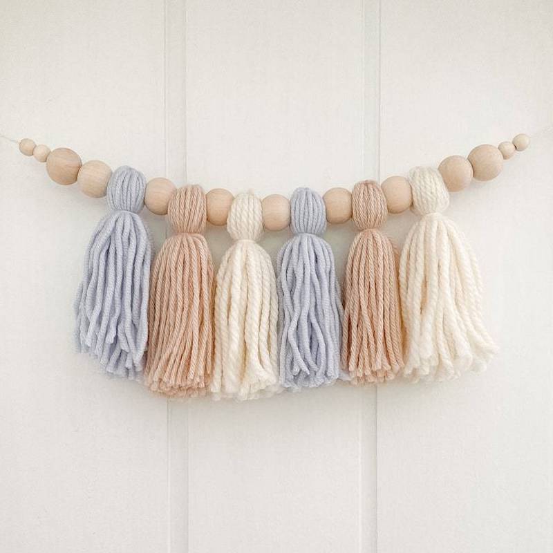 Boho Tassel Wooden Beads Hanging Pendant