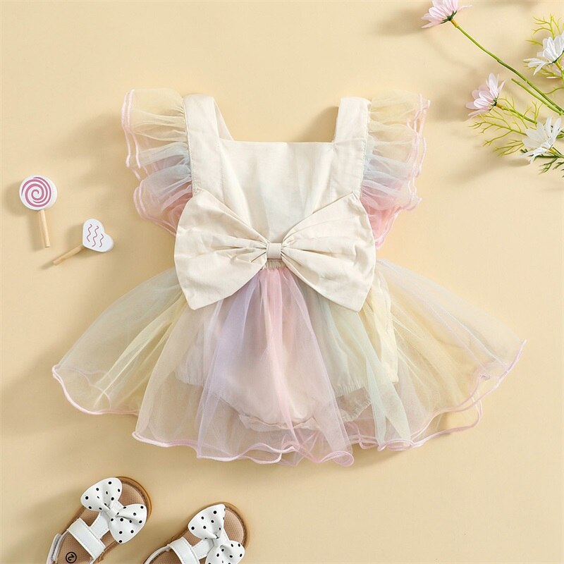 Spring Ruffles Bowknot Dress