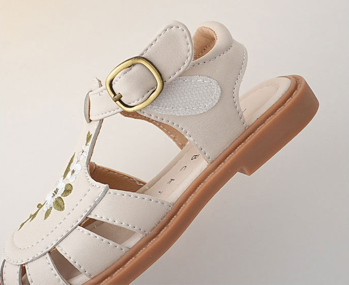 Flowers Embroidered Sandals