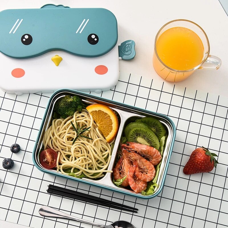 Anime Stainless Steel Grid Lunch Box