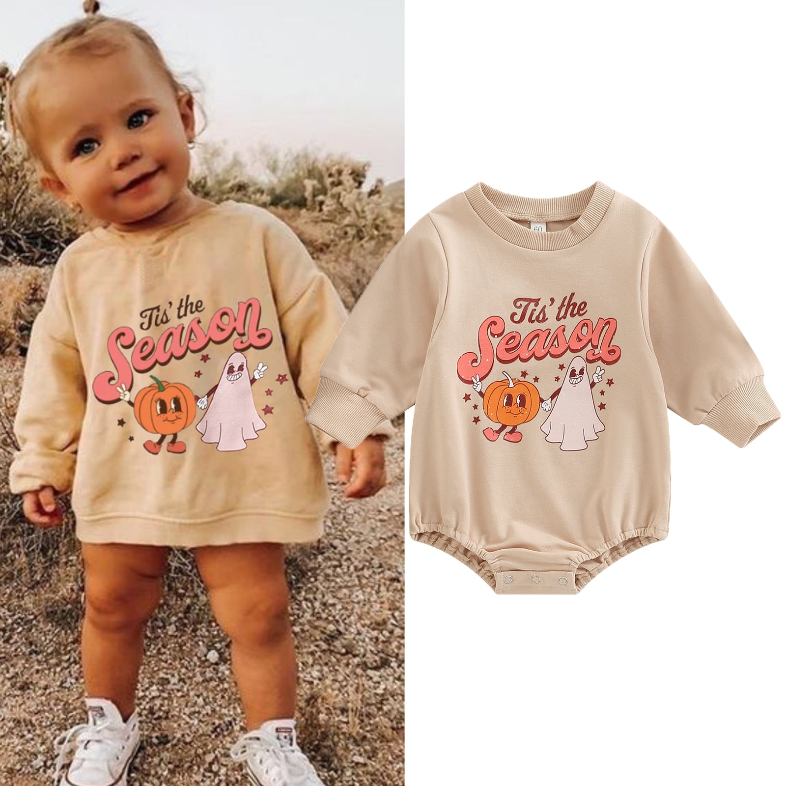 Halloween Pumpkin Ghost Romper
