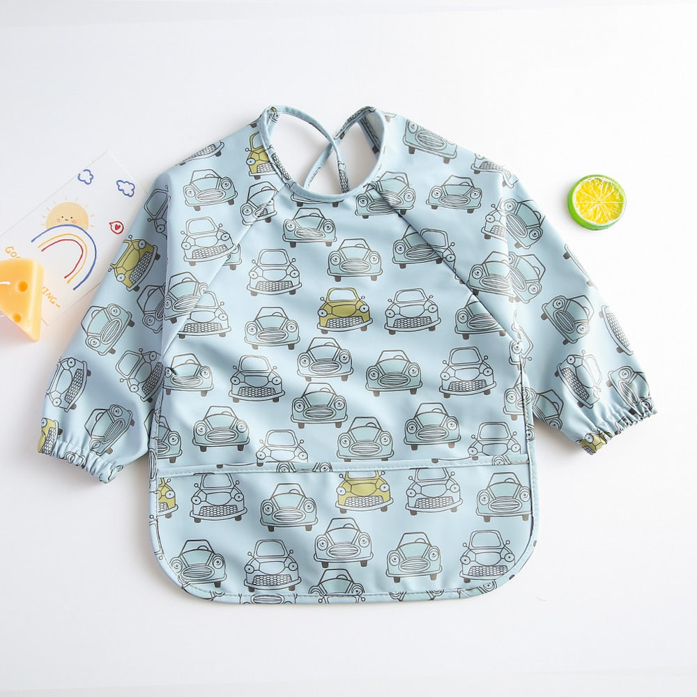 Long Sleeves Waterproof Pattern Print Bibs