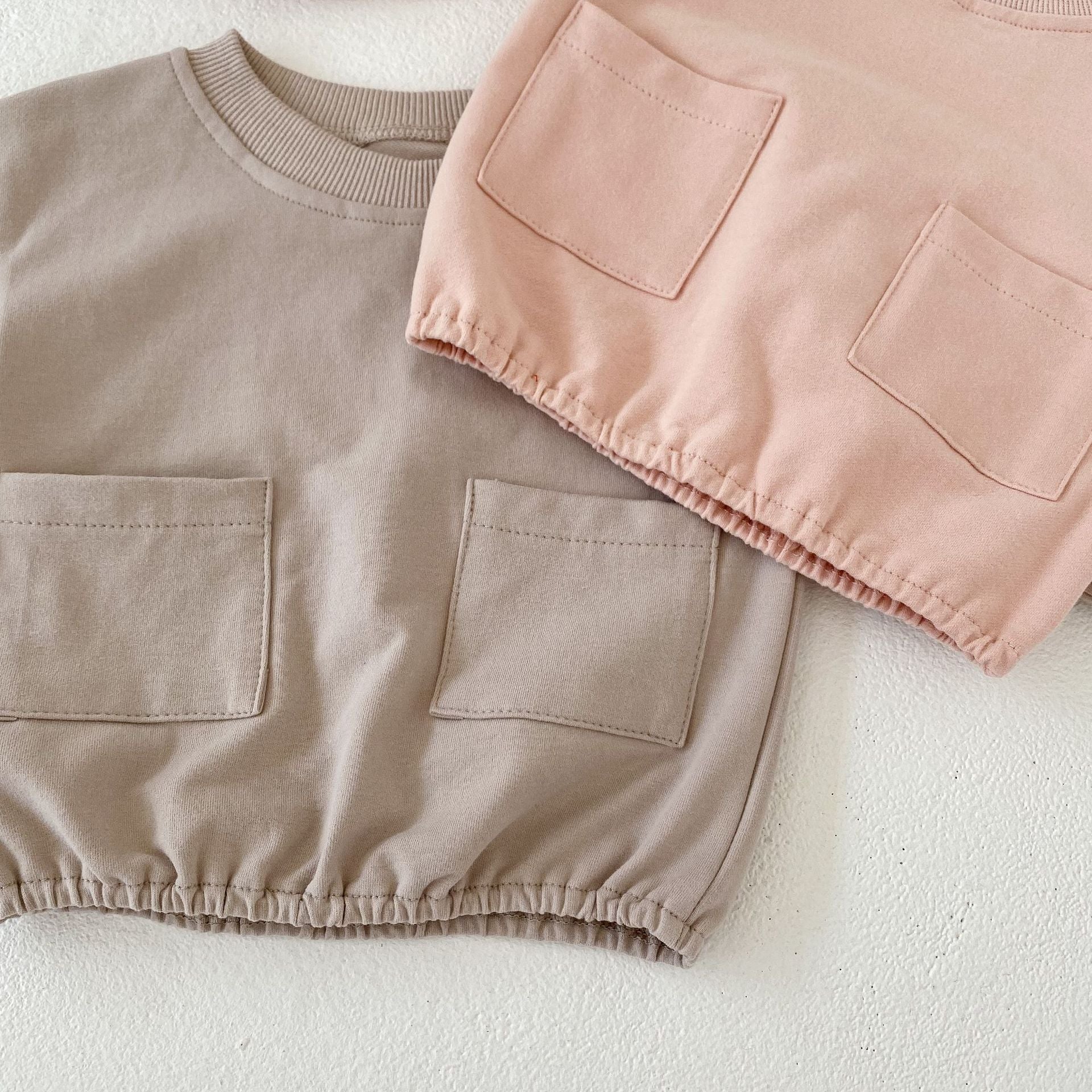 Sweatshirt With Pocket And Shorts Set