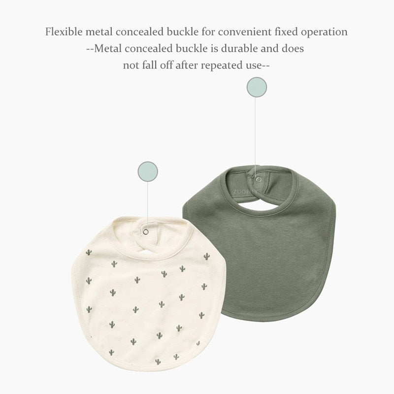 Double Layers Cotton Cute Printed Bibs