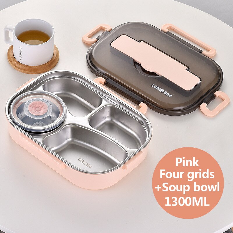 Stainless Steel Lunch Box with Compartments Storage Container