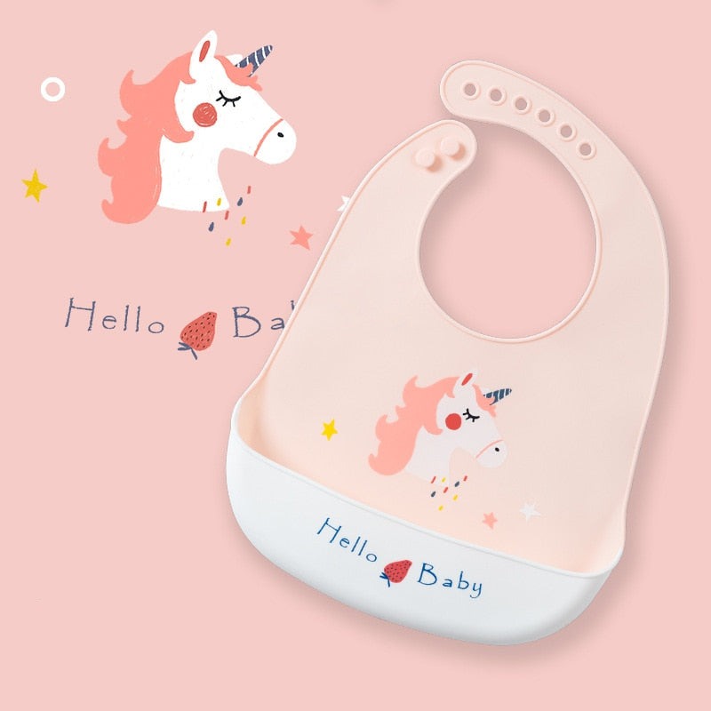Silicone Adjustable Cute Print Bib