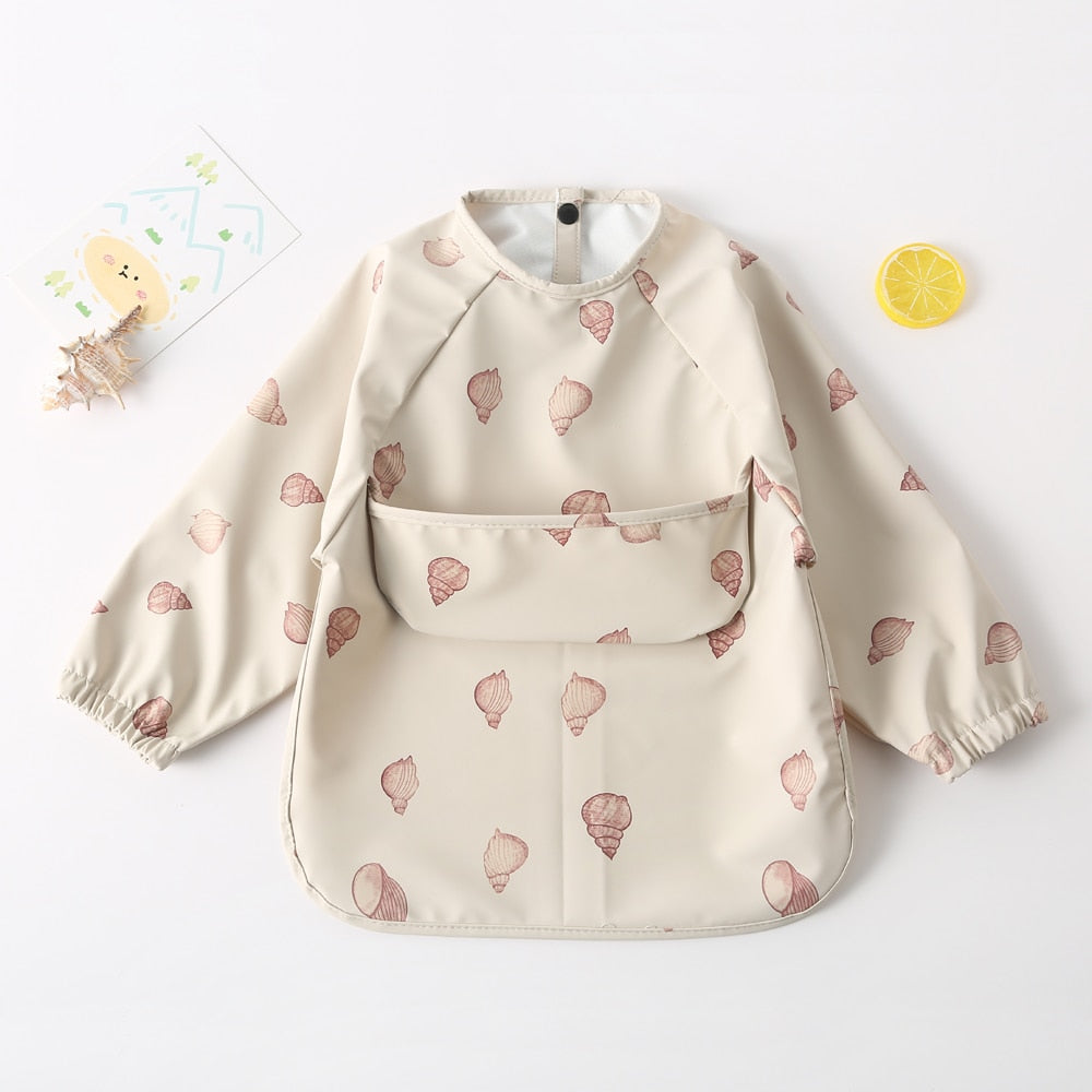 Long Sleeves Waterproof Pattern Print Bibs