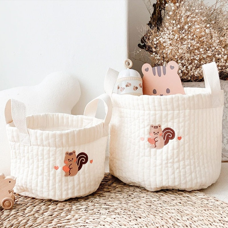 Cute Bear Embroidery Basket