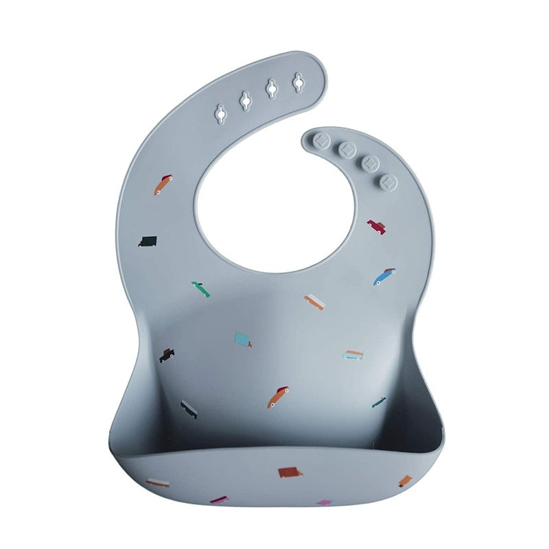 Stylish Cartoon Print Silicone Bib